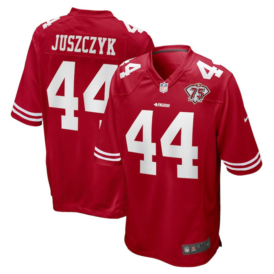 Men San Francisco 49ers #44 Kyle Juszczyk Nike Scarlet 75th Anniversary Player Game NFL Jersey